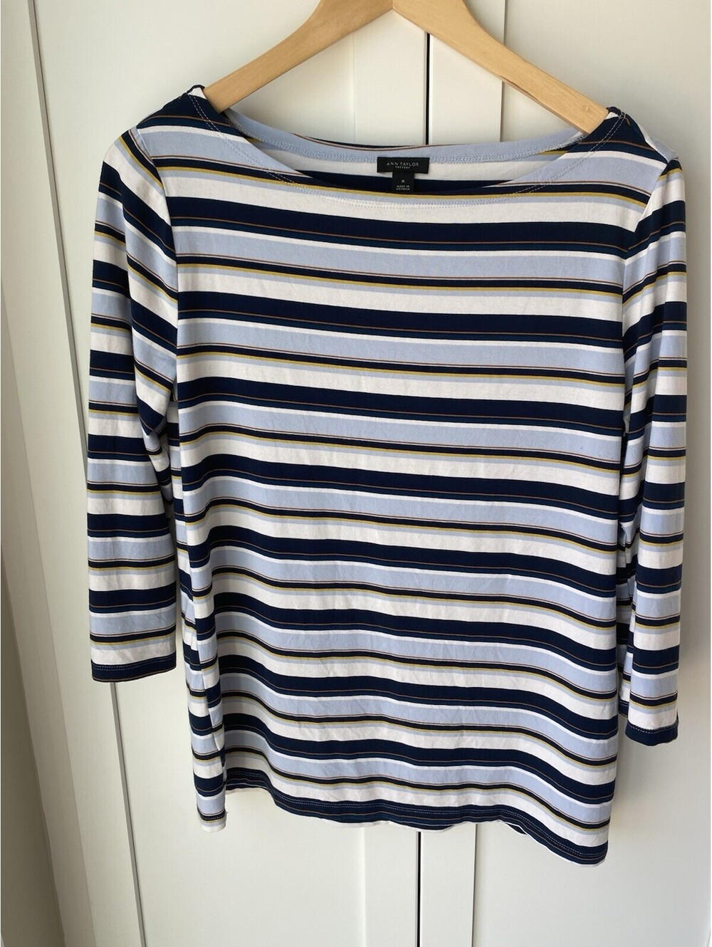 Ann Taylor Striped long sleeve shirt M  comfy very good condition